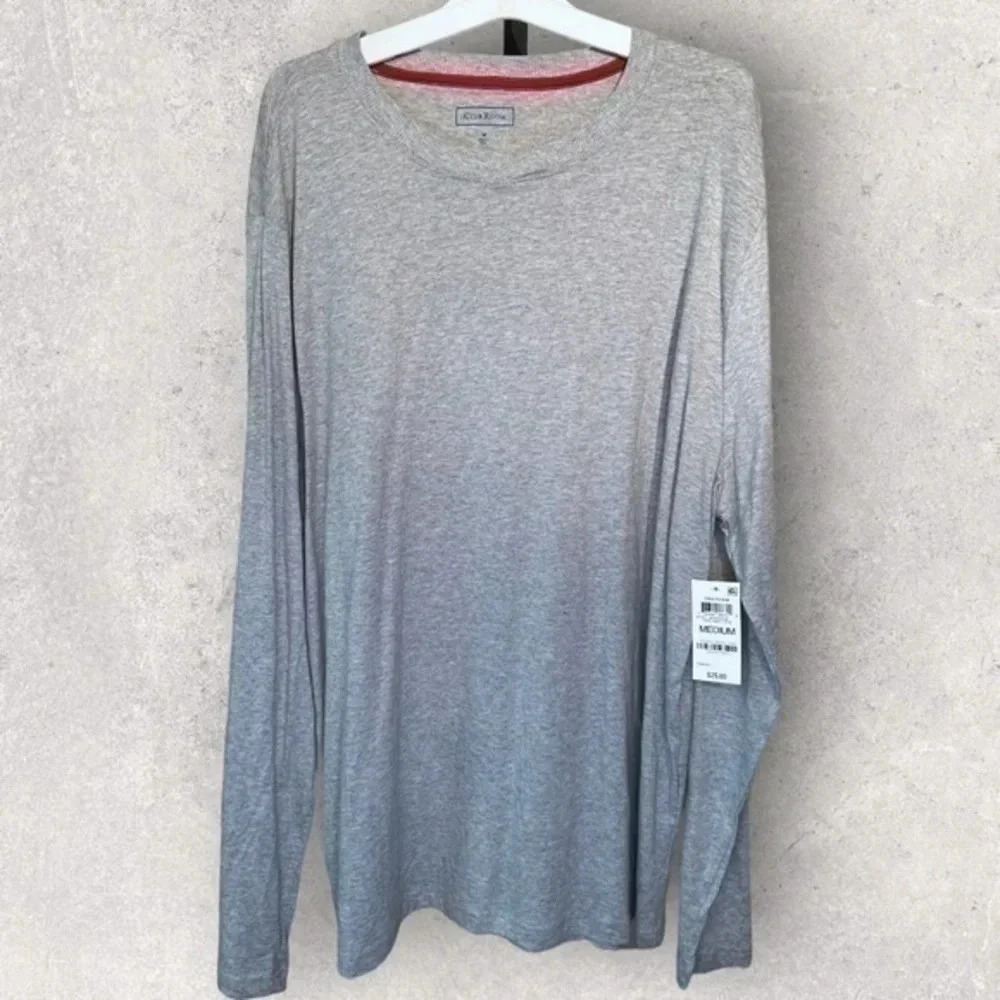 Men’s Club Room long sleeve t-shirt loungewear/ sleep wear HEATHER GRAY MED NEW